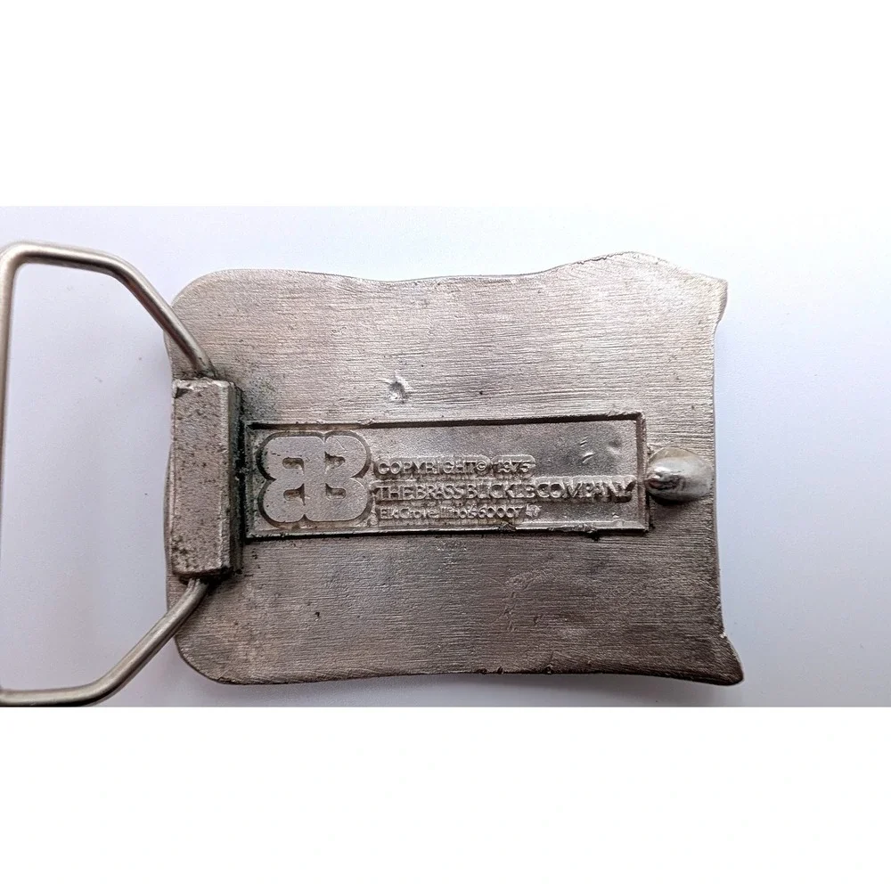 Vintage 1975 The Brass Buckle Company 1776 Bicentennial Belt Buckle Silver Tone
